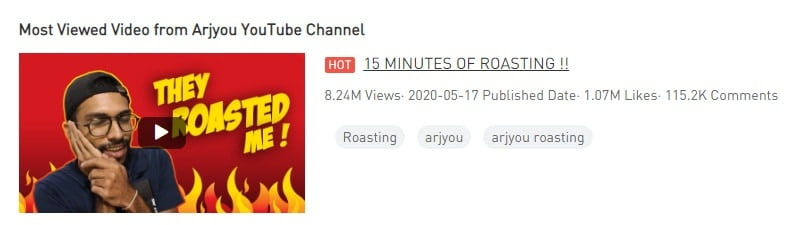 Arjyou Most Viewed Video