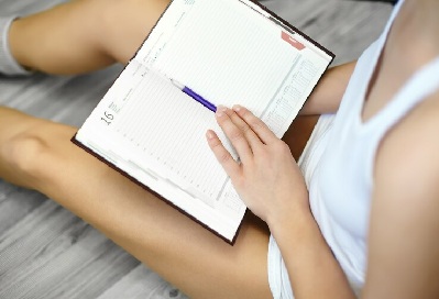 lady writing a book